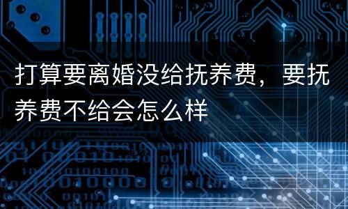 打算要离婚没给抚养费，要抚养费不给会怎么样