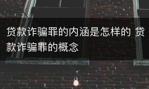 贷款诈骗罪的内涵是怎样的 贷款诈骗罪的概念
