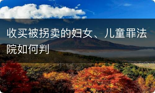 收买被拐卖的妇女、儿童罪法院如何判