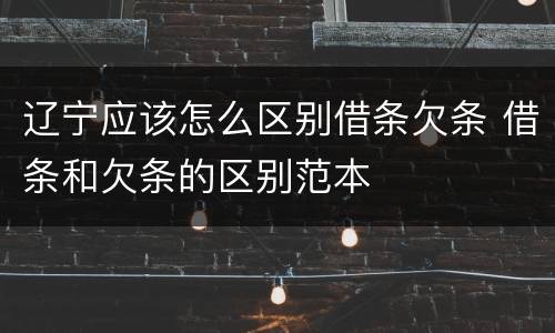 辽宁应该怎么区别借条欠条 借条和欠条的区别范本