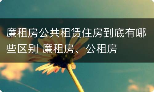 廉租房公共租赁住房到底有哪些区别 廉租房、公租房
