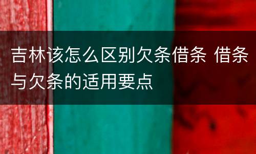吉林该怎么区别欠条借条 借条与欠条的适用要点
