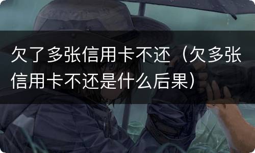 欠了多张信用卡不还（欠多张信用卡不还是什么后果）