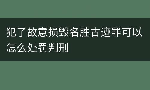 犯了故意损毁名胜古迹罪可以怎么处罚判刑