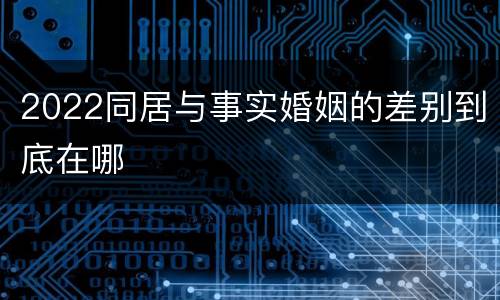 2022同居与事实婚姻的差别到底在哪