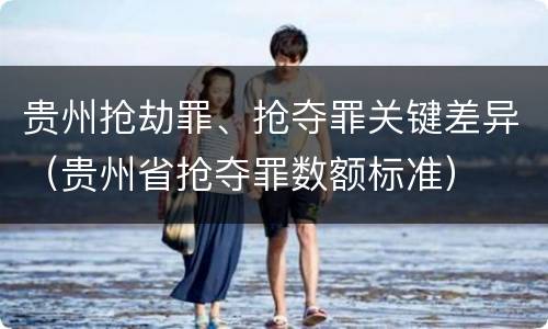 贵州抢劫罪、抢夺罪关键差异（贵州省抢夺罪数额标准）
