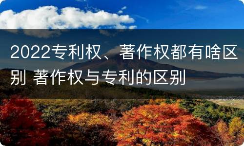 2022专利权、著作权都有啥区别 著作权与专利的区别