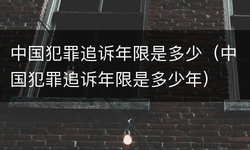 中国犯罪追诉年限是多少（中国犯罪追诉年限是多少年）