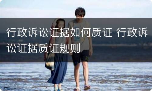 行政诉讼证据如何质证 行政诉讼证据质证规则