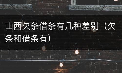 山西欠条借条有几种差别（欠条和借条有）