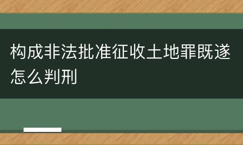 构成非法批准征收土地罪既遂怎么判刑