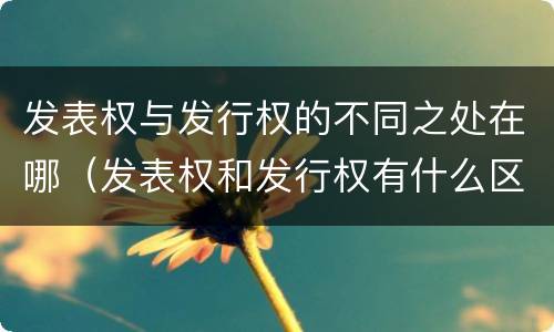 发表权与发行权的不同之处在哪（发表权和发行权有什么区别）