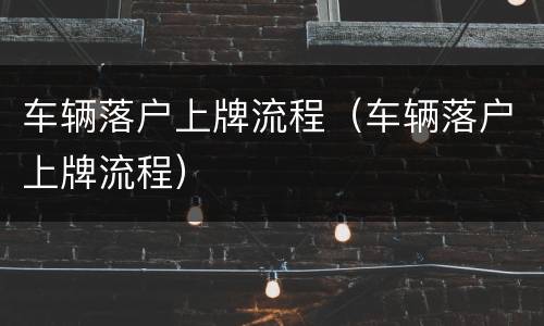 车辆落户上牌流程（车辆落户上牌流程）