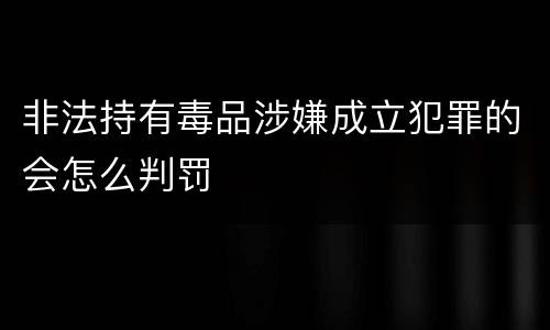 非法持有毒品涉嫌成立犯罪的会怎么判罚