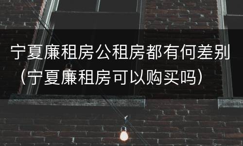 宁夏廉租房公租房都有何差别（宁夏廉租房可以购买吗）