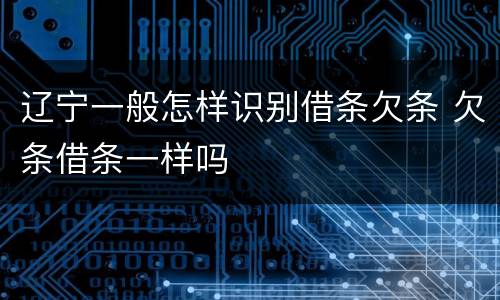 辽宁一般怎样识别借条欠条 欠条借条一样吗