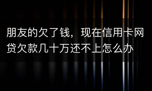 朋友的欠了钱，现在信用卡网贷欠款几十万还不上怎么办