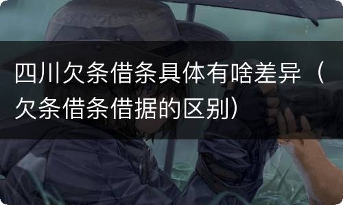 四川欠条借条具体有啥差异（欠条借条借据的区别）
