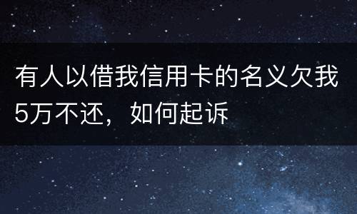 有人以借我信用卡的名义欠我5万不还，如何起诉