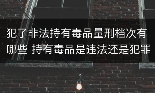 犯了非法持有毒品量刑档次有哪些 持有毒品是违法还是犯罪