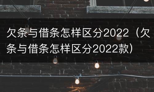 欠条与借条怎样区分2022（欠条与借条怎样区分2022款）