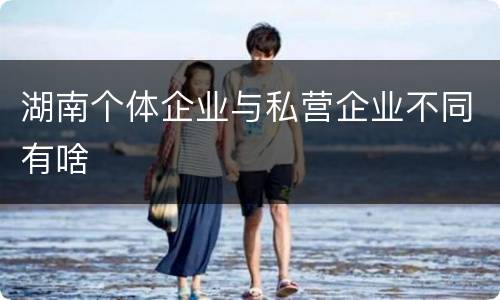 湖南个体企业与私营企业不同有啥