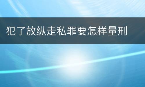 犯了放纵走私罪要怎样量刑