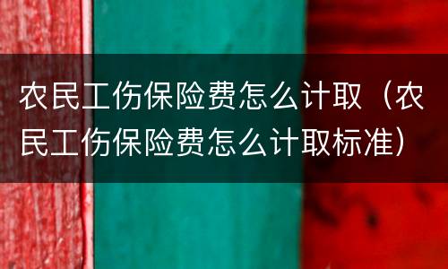 农民工伤保险费怎么计取（农民工伤保险费怎么计取标准）