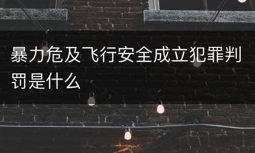 暴力危及飞行安全成立犯罪判罚是什么