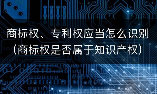 商标权、专利权应当怎么识别（商标权是否属于知识产权）
