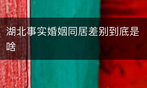 湖北事实婚姻同居差别到底是啥