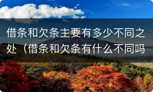 借条和欠条主要有多少不同之处（借条和欠条有什么不同吗）