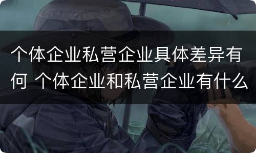 个体企业私营企业具体差异有何 个体企业和私营企业有什么区别和联系