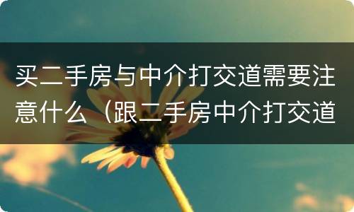 买二手房与中介打交道需要注意什么（跟二手房中介打交道需要注意的地方）
