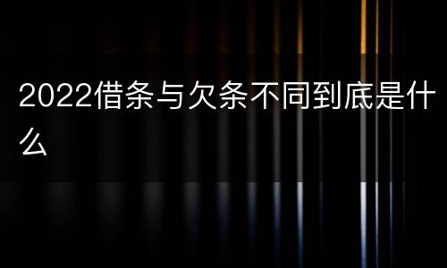 2022借条与欠条不同到底是什么