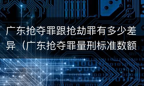 广东抢夺罪跟抢劫罪有多少差异（广东抢夺罪量刑标准数额）