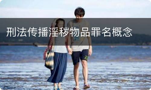 刑法传播淫秽物品罪名概念