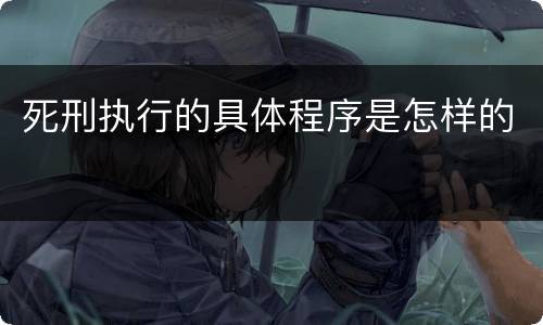 死刑执行的具体程序是怎样的