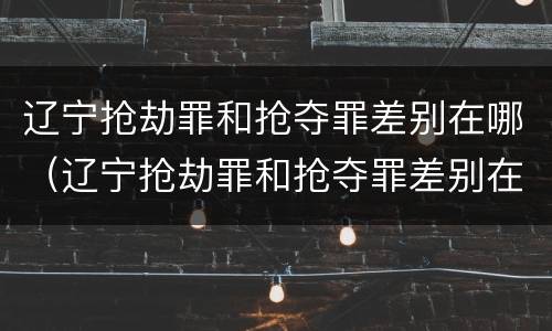 辽宁抢劫罪和抢夺罪差别在哪（辽宁抢劫罪和抢夺罪差别在哪儿）