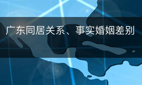 广东同居关系、事实婚姻差别