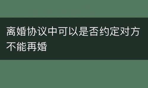离婚协议中可以是否约定对方不能再婚