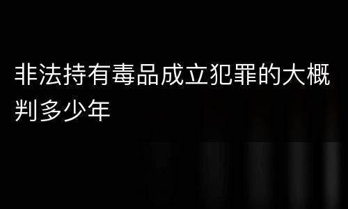 非法持有毒品成立犯罪的大概判多少年