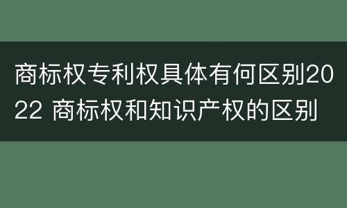 商标权专利权具体有何区别2022 商标权和知识产权的区别