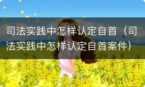 司法实践中怎样认定自首（司法实践中怎样认定自首案件）