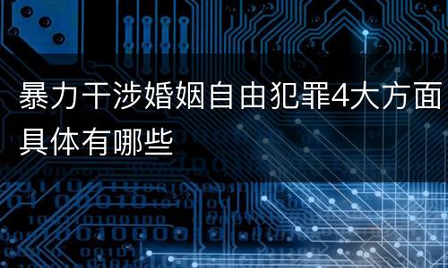 暴力干涉婚姻自由犯罪4大方面具体有哪些