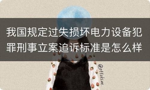 我国规定过失损坏电力设备犯罪刑事立案追诉标准是怎么样规定