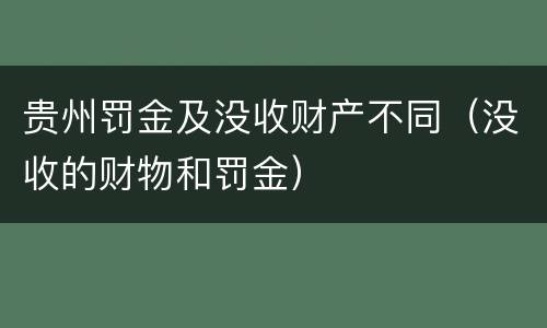 贵州罚金及没收财产不同（没收的财物和罚金）
