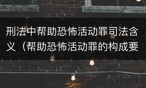 刑法中帮助恐怖活动罪司法含义（帮助恐怖活动罪的构成要件）