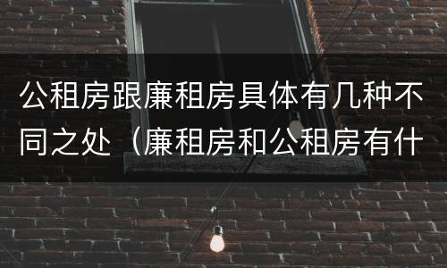 公租房跟廉租房具体有几种不同之处（廉租房和公租房有什么不同）