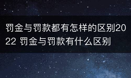 罚金与罚款都有怎样的区别2022 罚金与罚款有什么区别